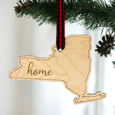 New York Home Script Ornament