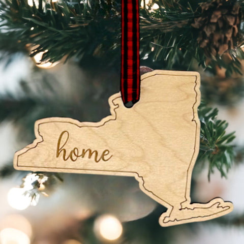 New York Home Script Ornament