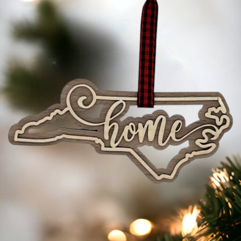 North Carolina Home Double Layer Ornament
