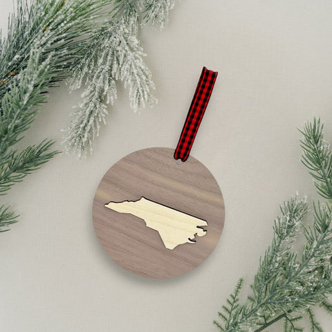 North Carolina Raised Ornament