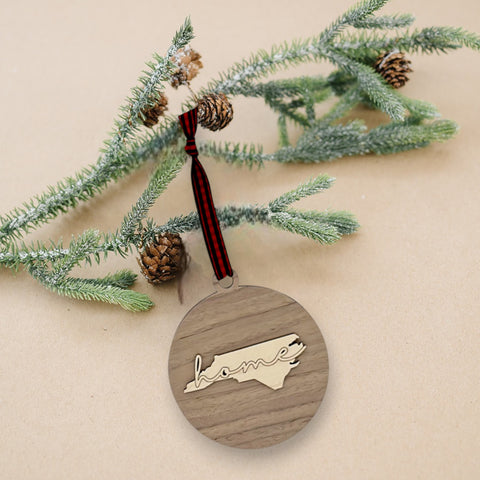 North Carolina Home Cursive Ornament