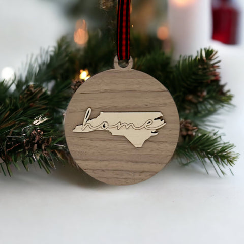 North Carolina Home Cursive Ornament