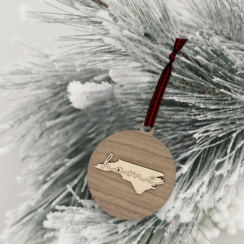 North Carolina Home Cursive Ornament
