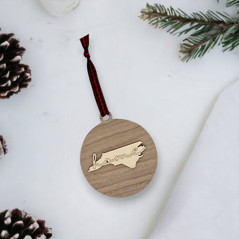 North Carolina Home Cursive Ornament