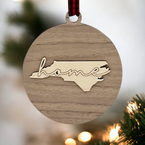 North Carolina Home Cursive Ornament