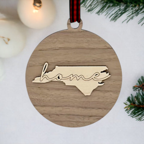 North Carolina Home Cursive Ornament