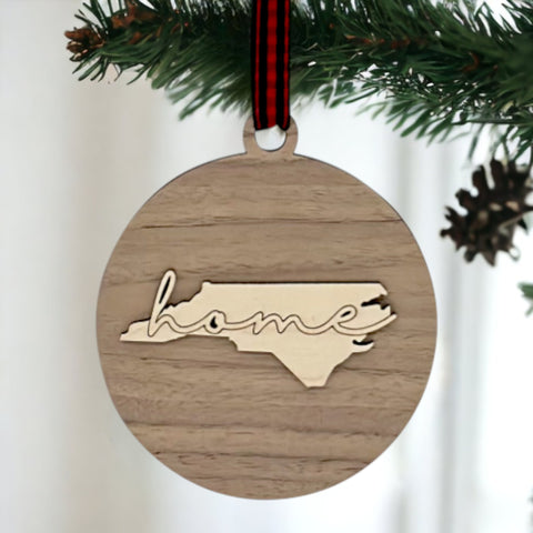 North Carolina Home Cursive Ornament