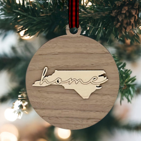 North Carolina Home Cursive Ornament