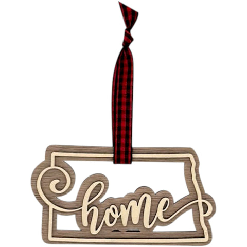 North Dakota Home Double Layer Ornament