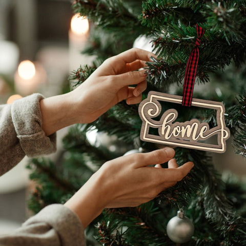 North Dakota Home Double Layer Ornament