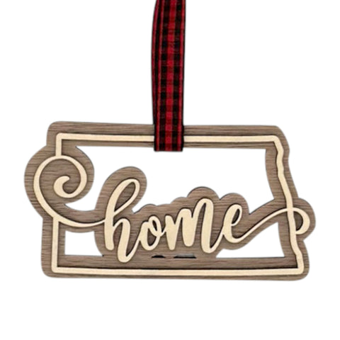 North Dakota Home Double Layer Ornament