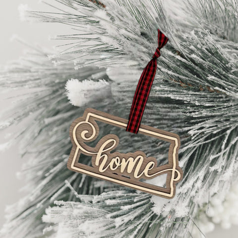 North Dakota Home Double Layer Ornament