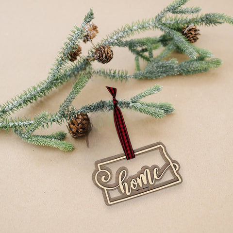 North Dakota Home Double Layer Ornament