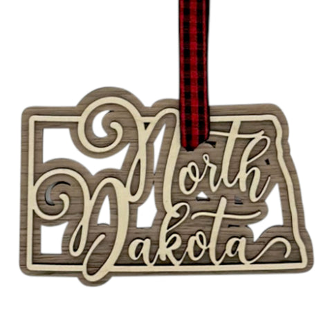 North Dakota Double Layer Ornament