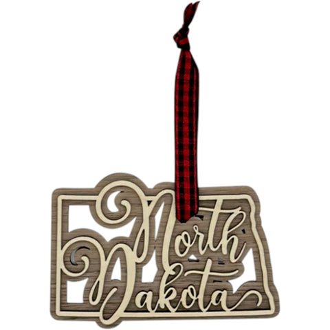 North Dakota Double Layer Ornament