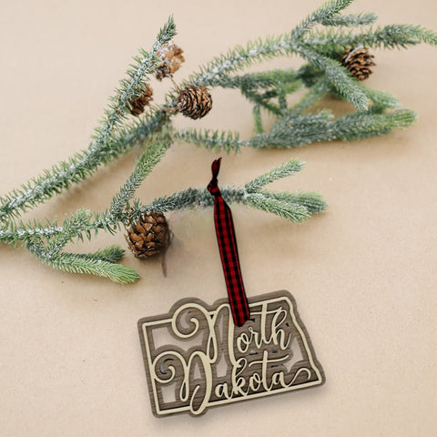 North Dakota Double Layer Ornament