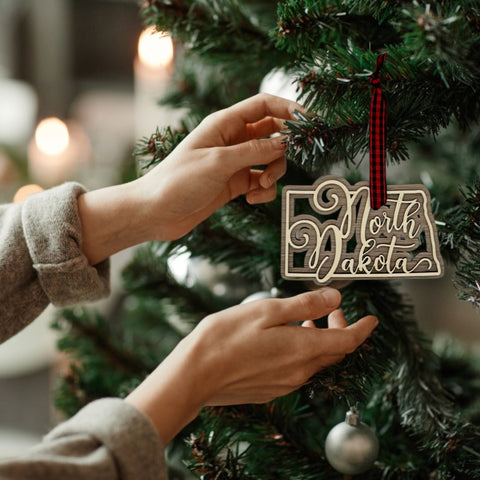 North Dakota Double Layer Ornament