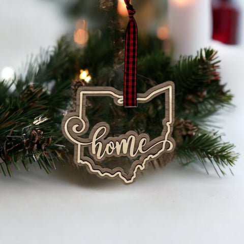 Ohio Home Double Layer Ornament