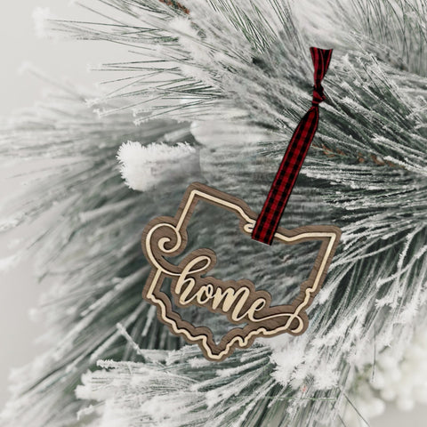 Ohio Home Double Layer Ornament