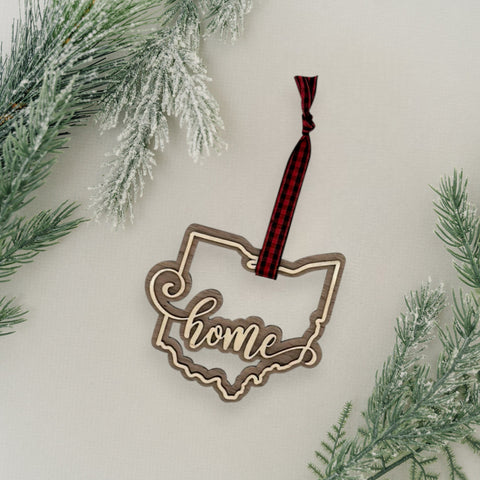 Ohio Home Double Layer Ornament