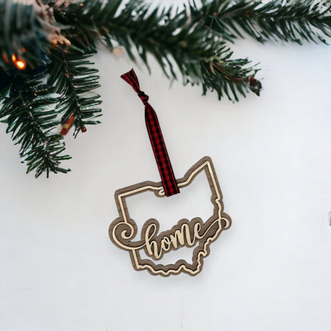 Ohio Home Double Layer Ornament
