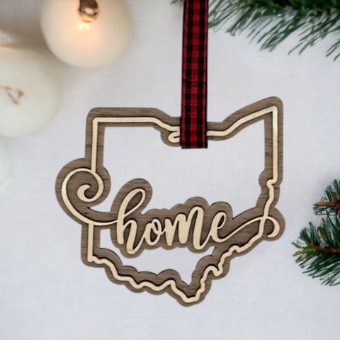 Ohio Home Double Layer Ornament