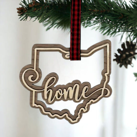 Ohio Home Double Layer Ornament