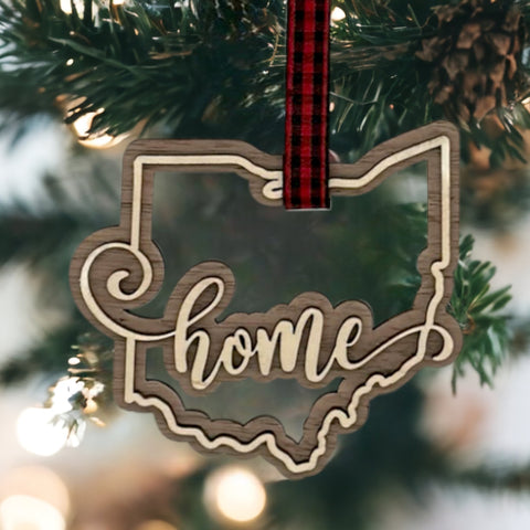 Ohio Home Double Layer Ornament