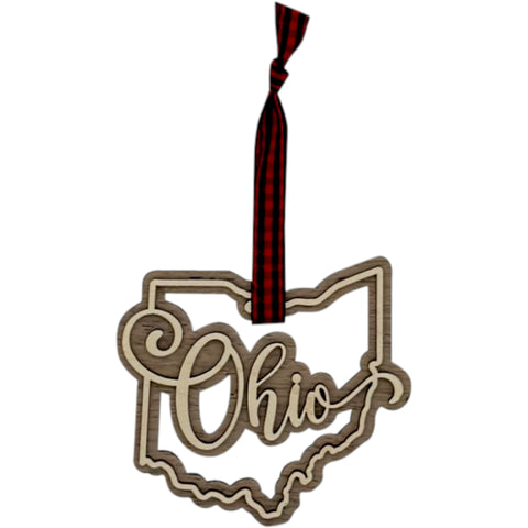 Ohio Double Layer Ornament