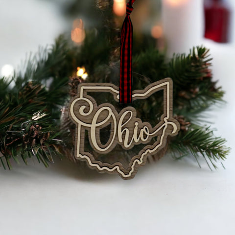 Ohio Double Layer Ornament