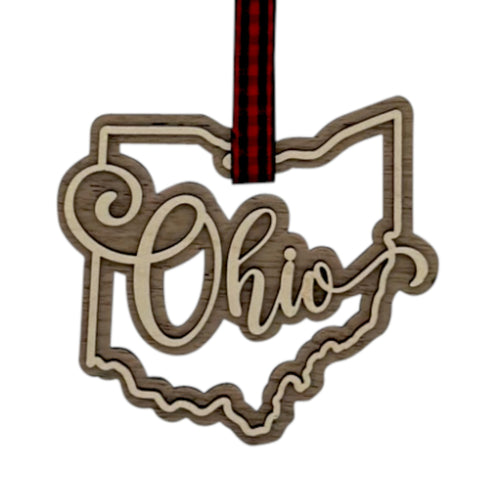Ohio Double Layer Ornament