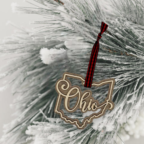 Ohio Double Layer Ornament