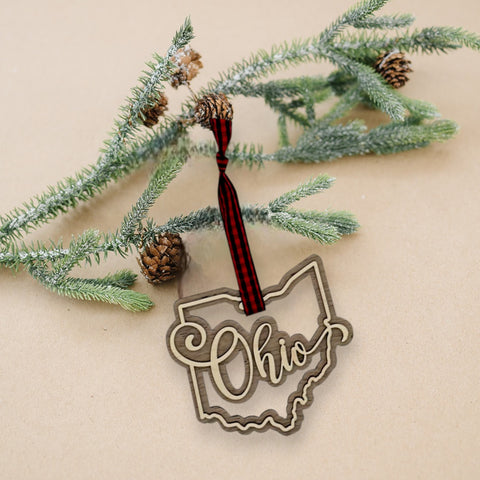 Ohio Double Layer Ornament