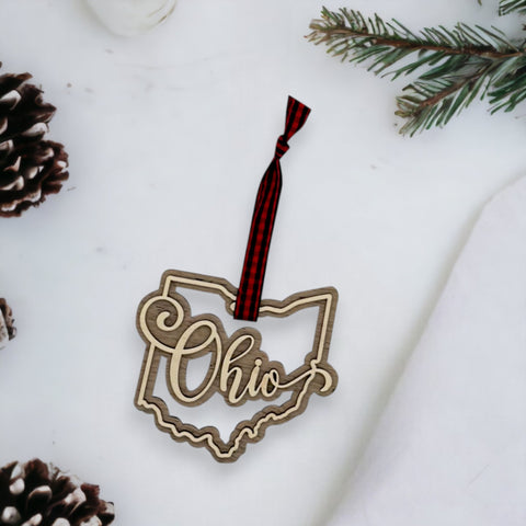 Ohio Double Layer Ornament