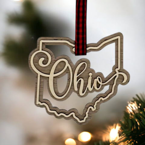 Ohio Double Layer Ornament