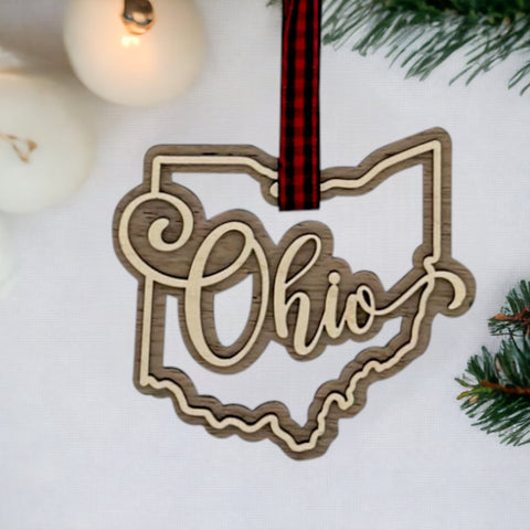 Ohio Double Layer Ornament