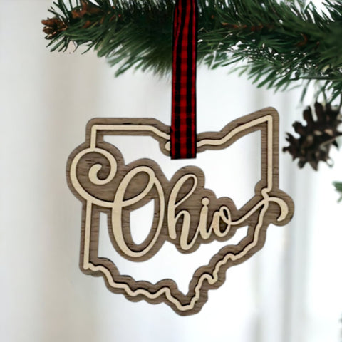 Ohio Double Layer Ornament