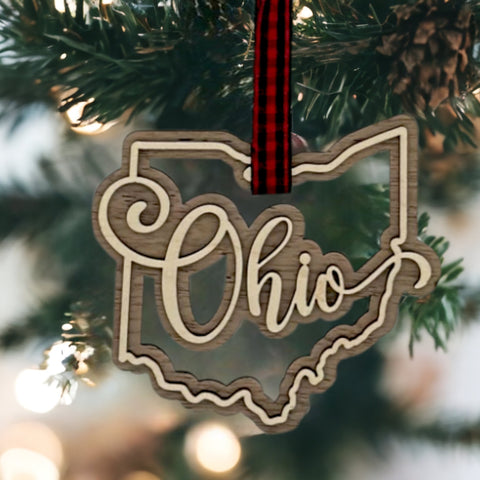 Ohio Double Layer Ornament
