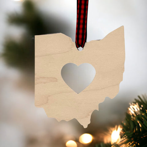 Ohio Heart Ornament
