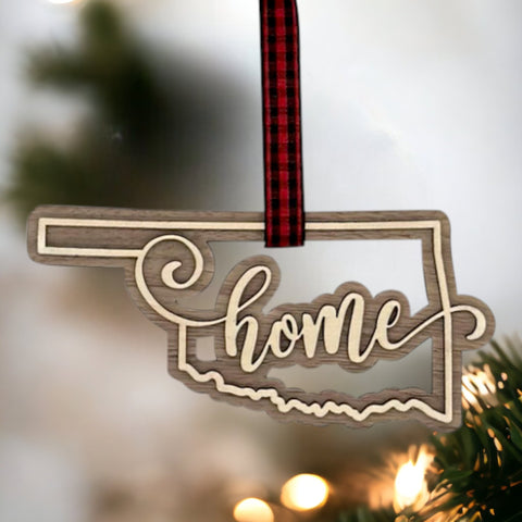 Oklahoma Home Double Layer Ornament
