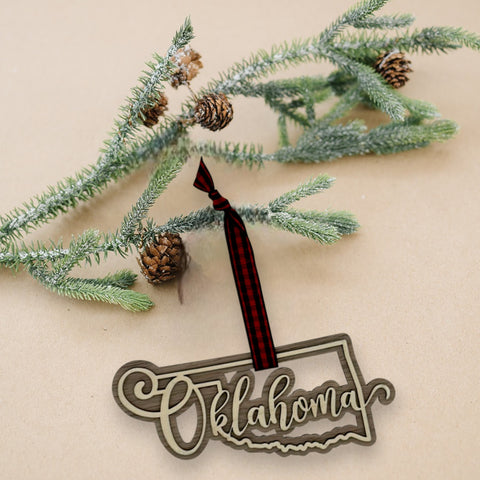 Oklahoma Double Layer Ornament