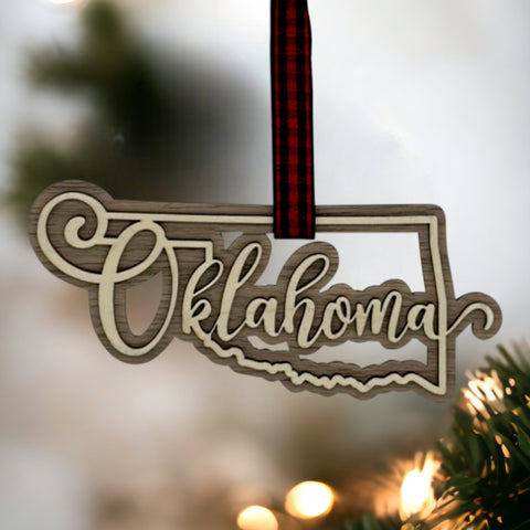 Oklahoma Double Layer Ornament
