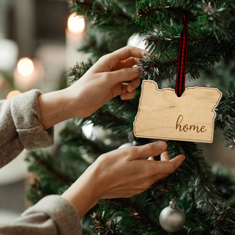 Oregon Home Script Ornament