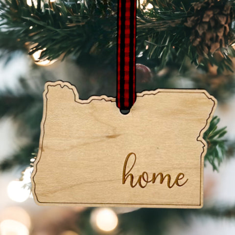 Oregon Home Script Ornament