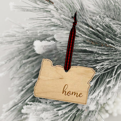 Oregon Home Script Ornament