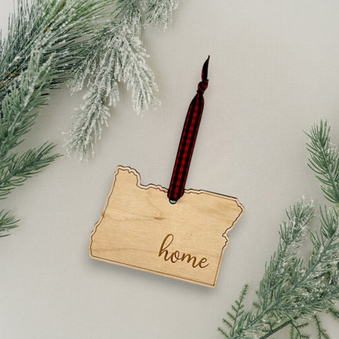 Oregon Home Script Ornament