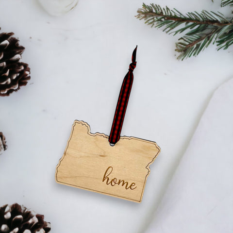 Oregon Home Script Ornament