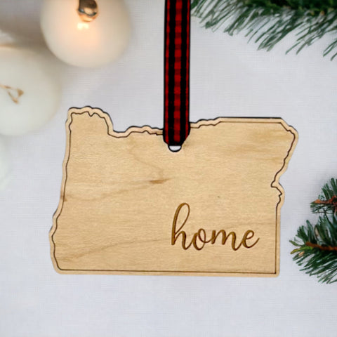 Oregon Home Script Ornament