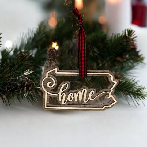 Pennsylvania Home Double Layer Ornament