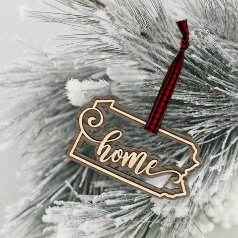 Pennsylvania Home Double Layer Ornament
